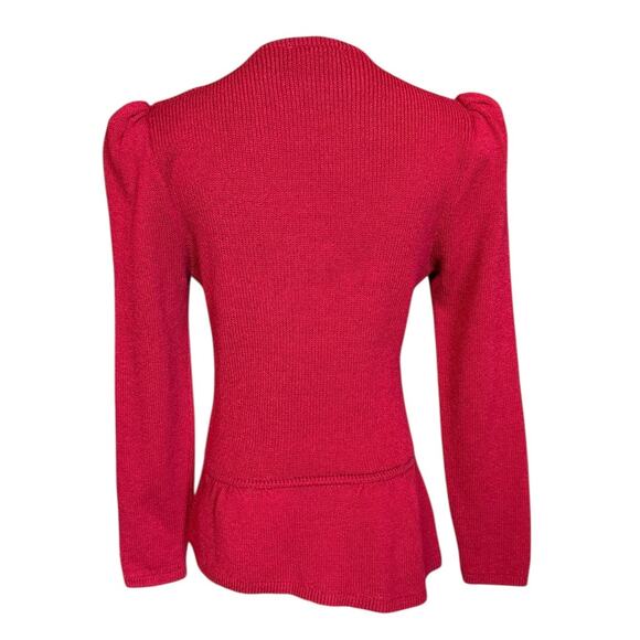 St John Vintage Wool Blend Long Sleeves Knit Sweater with Peplum Waist Size S - Picture 2 of 8